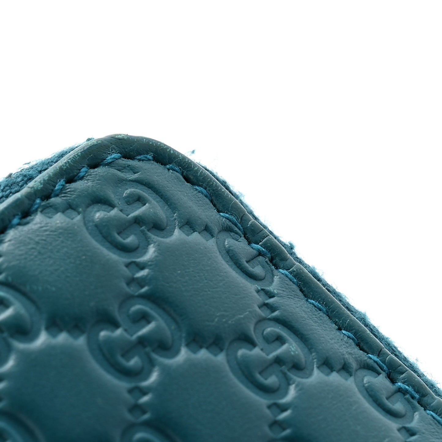 Microguccissima Zip Around Card Case Deep Cobalt