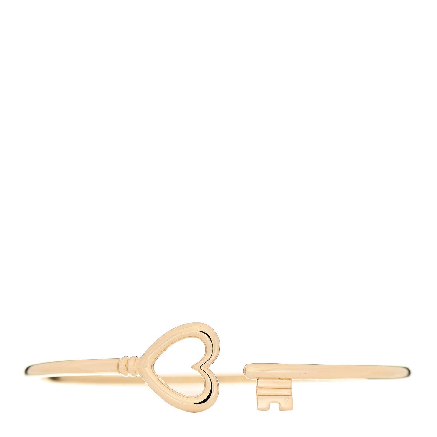 18K Yellow Gold Wire Heart Key Bracelet