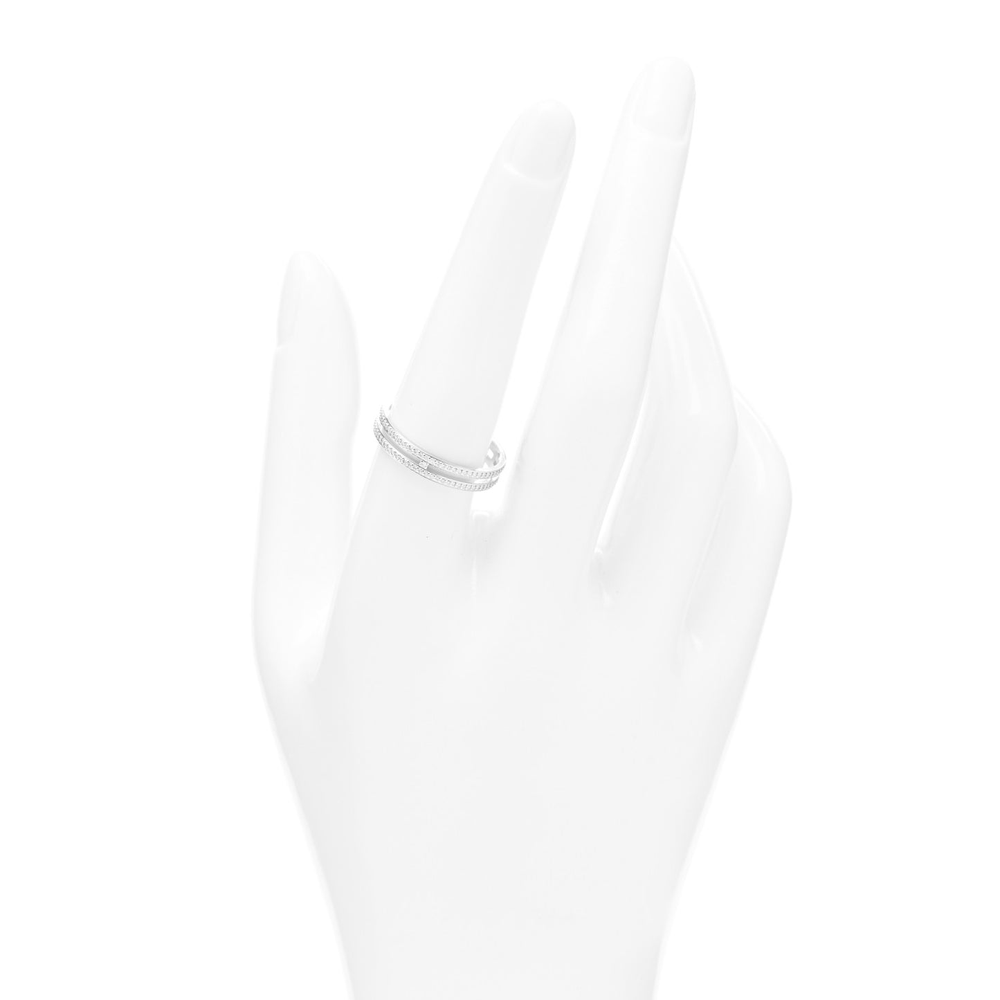18K White Gold Diamond Ariane Wedding Band Ring 58 8.25