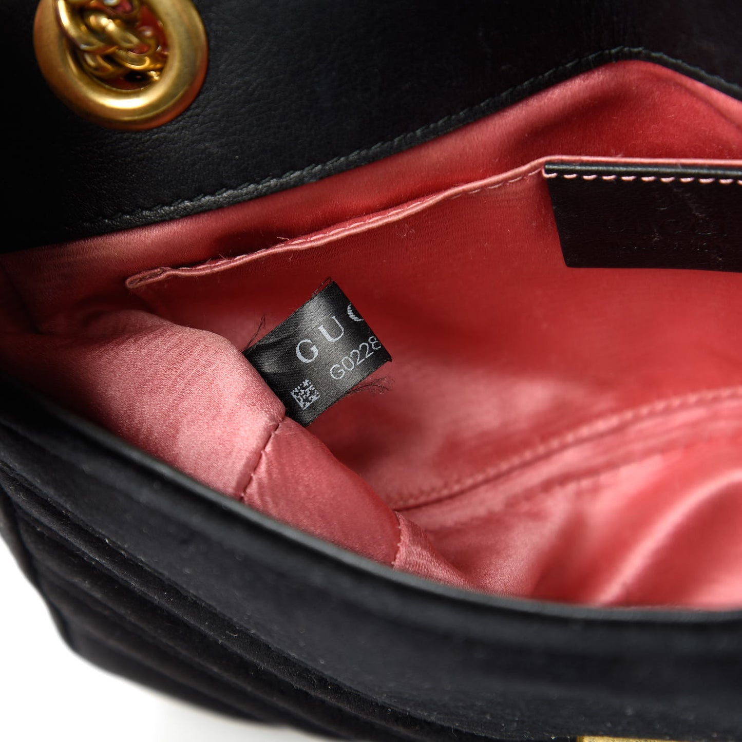 Velvet Matelasse Mini GG Marmont Shoulder Bag Black
