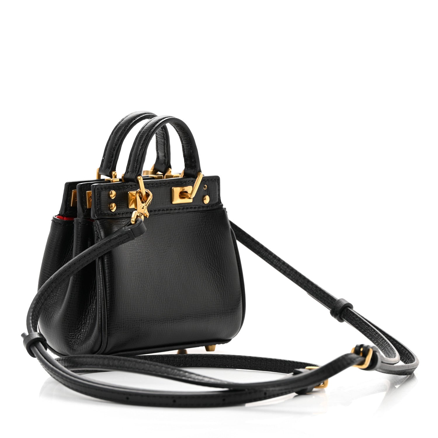 Valentino Garavani Grainy Calfskin Micro Rockstud Alcove Top-Handle Bag Black 3 of 14