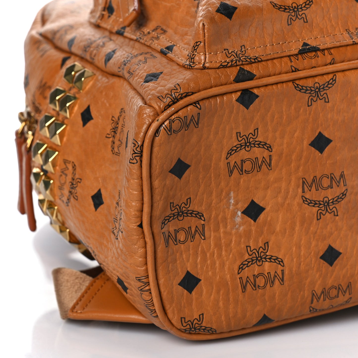 Visetos Small Side Stud Stark Backpack Cognac