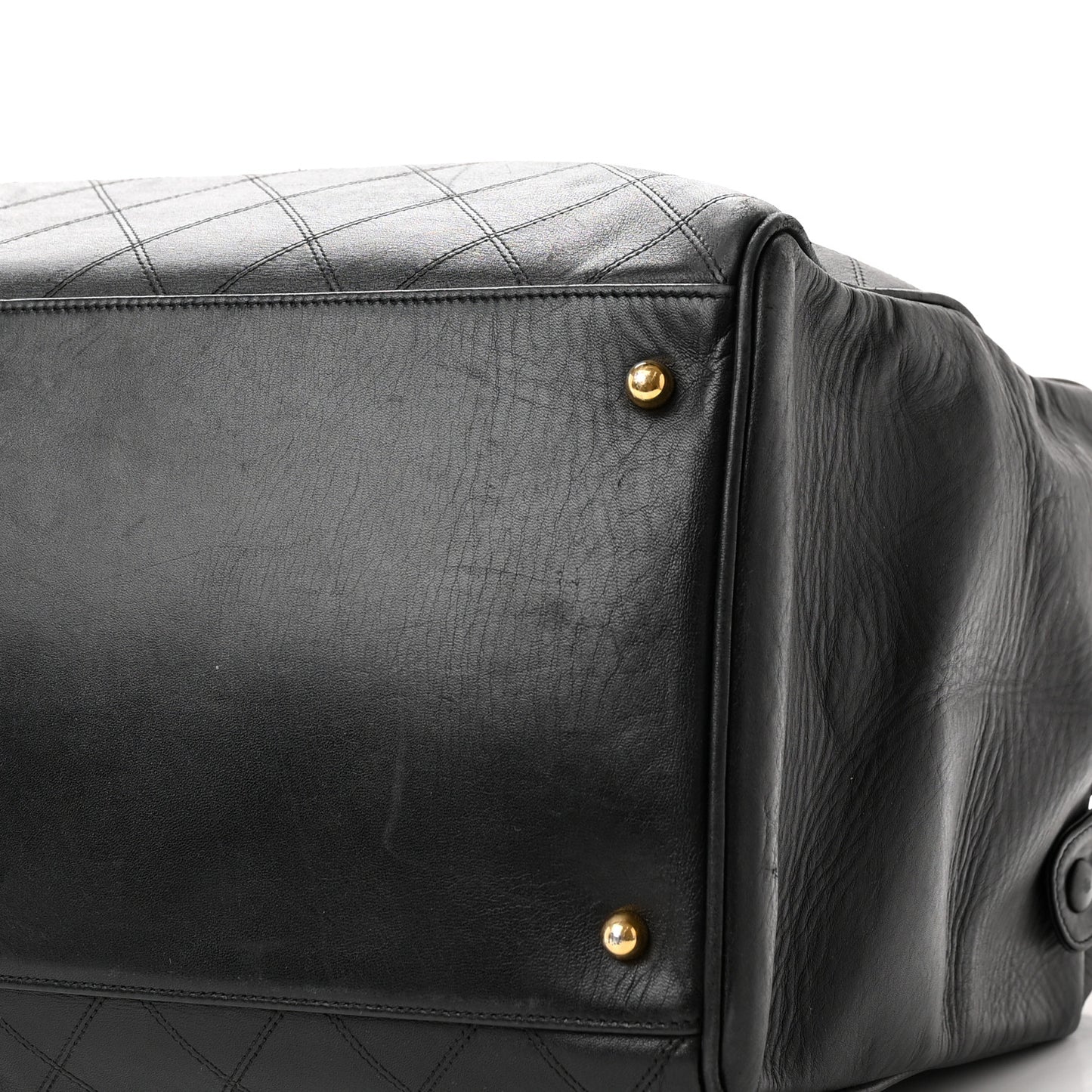 Calfskin Stitched XL Weekender Black