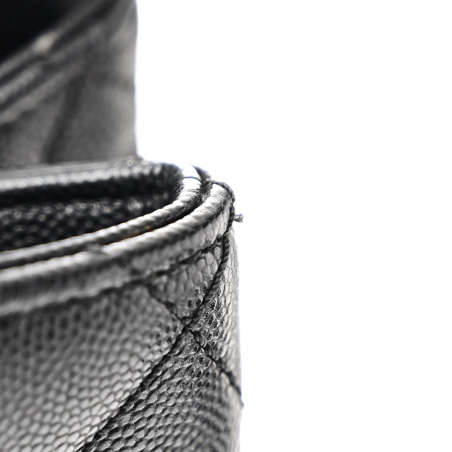 Caviar Lizard Quilted Large Coco Handle Flap Black