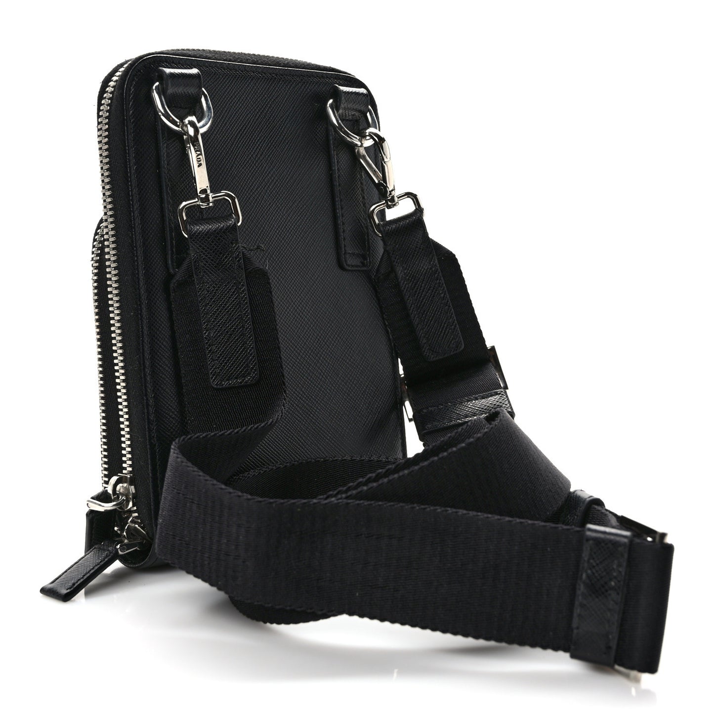 Saffiano Phone Crossbody Pouch Black