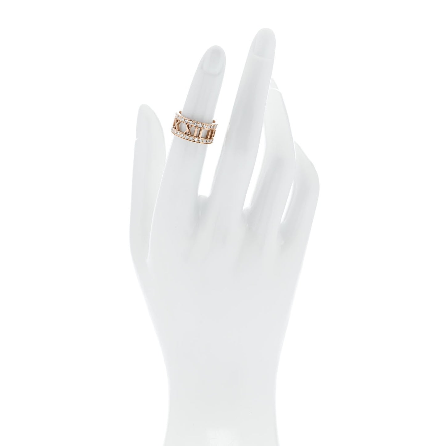 18K Rose Gold Diamond Wide Atlas Open Ring 48 4.5
