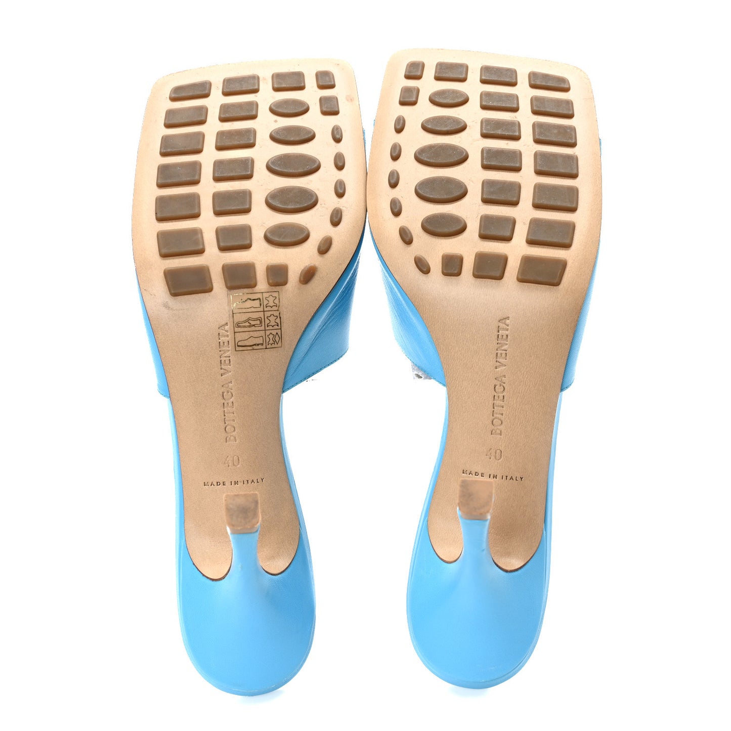 Lambskin Stretch Mule Sandals 40 Sky Blue