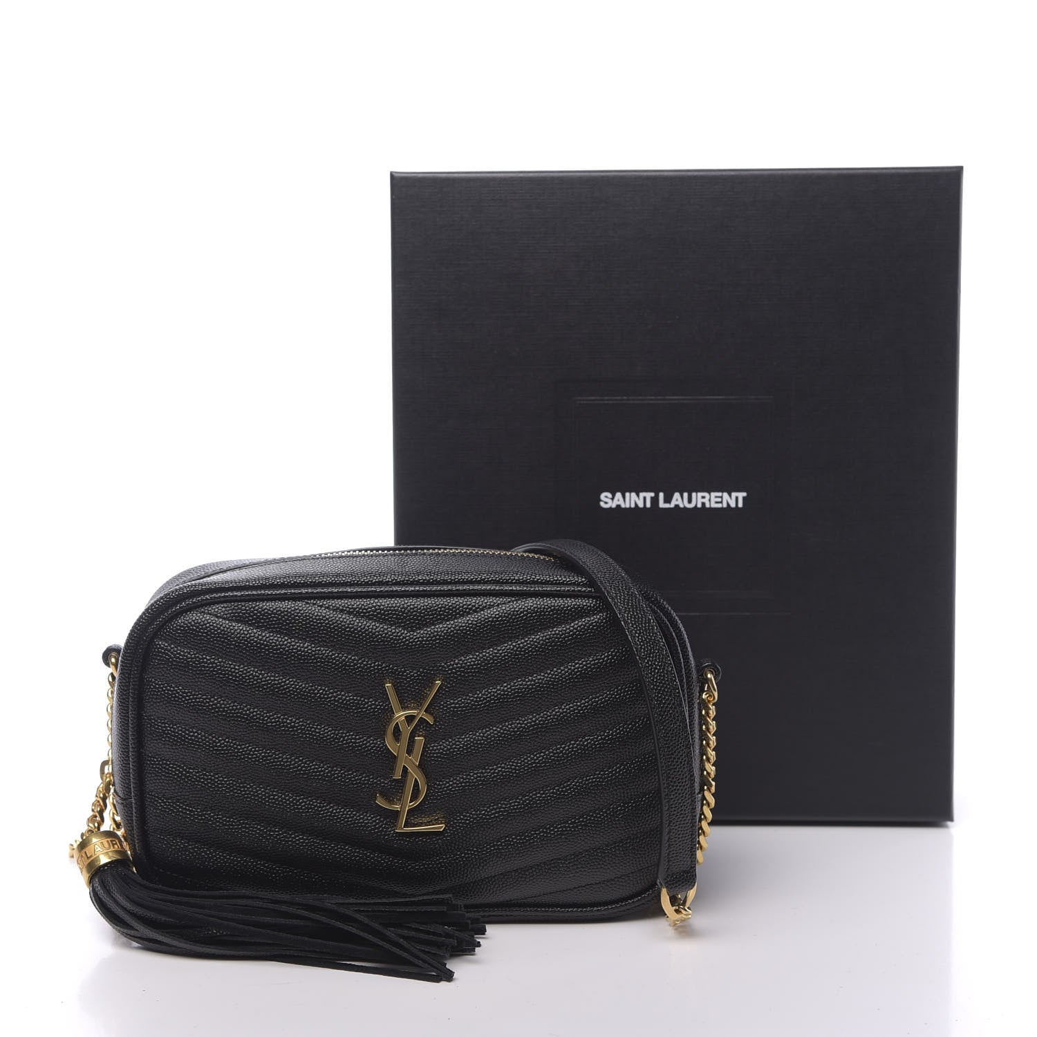 Saint Laurent Grain De Poudre Matelasse Monogram Mini Lou Camera Bag Black 11 of 11