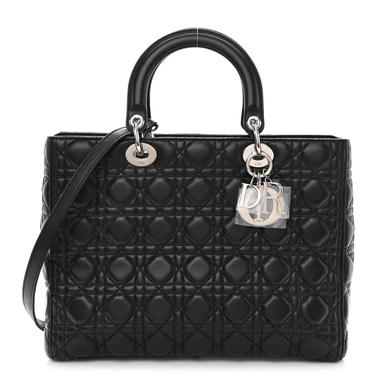 Lambskin Cannage Large Lady Dior Black
