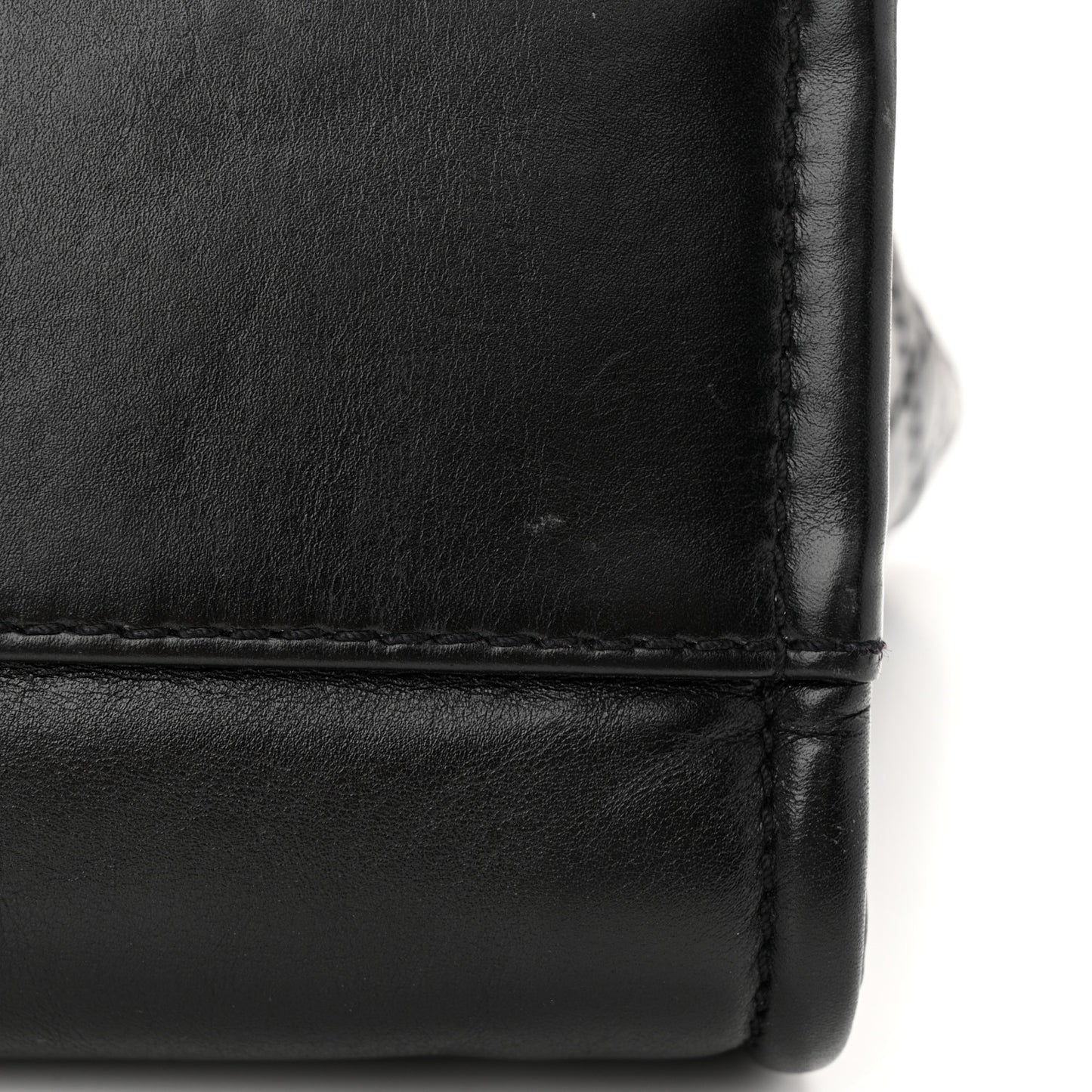 Aged Calfskin Small Charms Deauville Tote Black