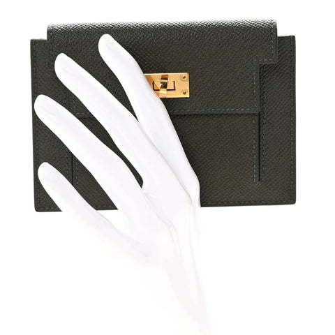 Epsom Kelly Pocket Compact Wallet Vert De Gris