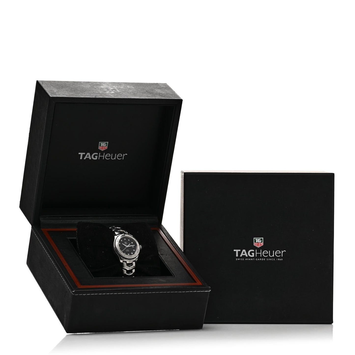 Stainless Steel Diamond 27mm Link Quartz Watch Black WJ1318-0