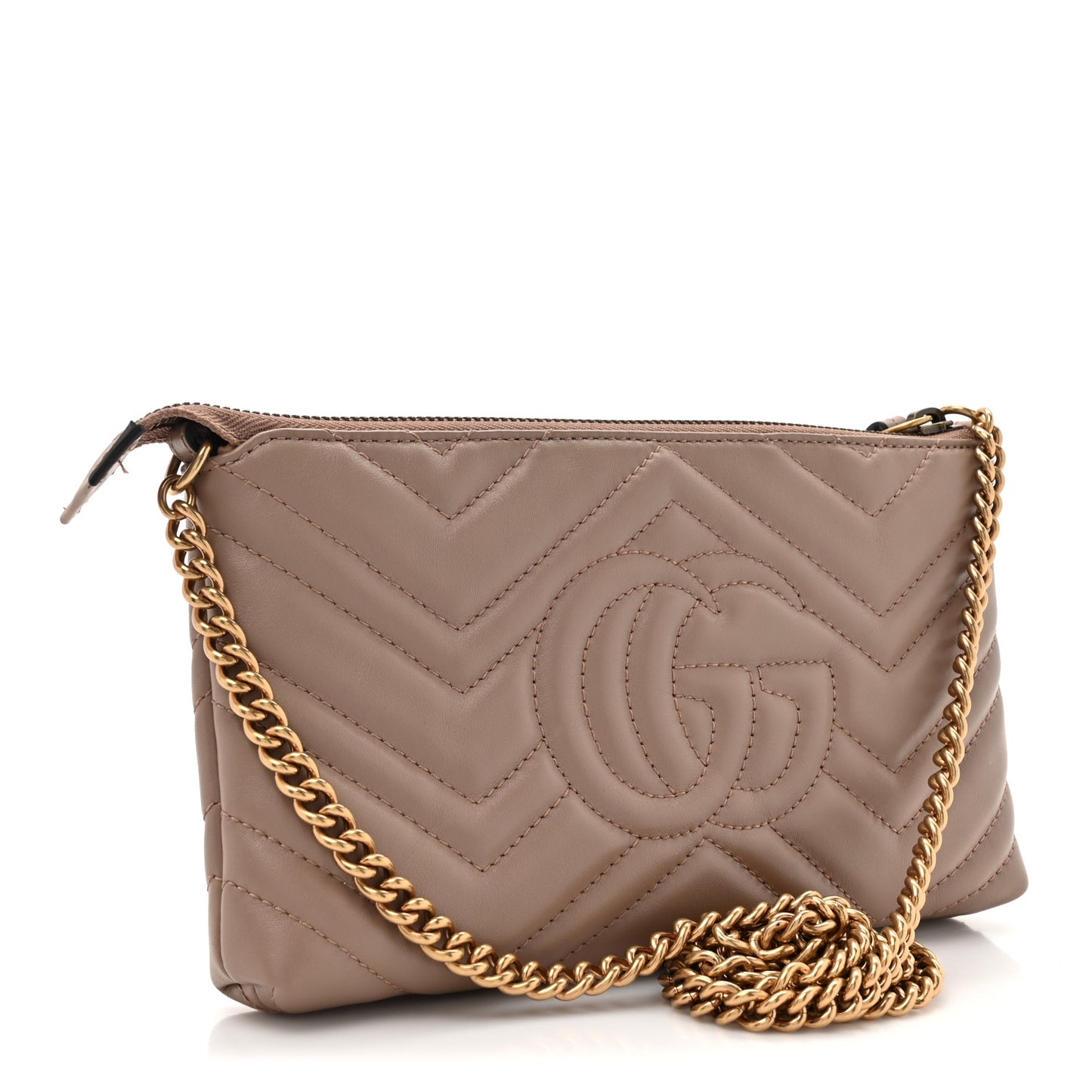 Calfskin Matelasse Mini GG Marmont Chain Bag Porcelain Rose