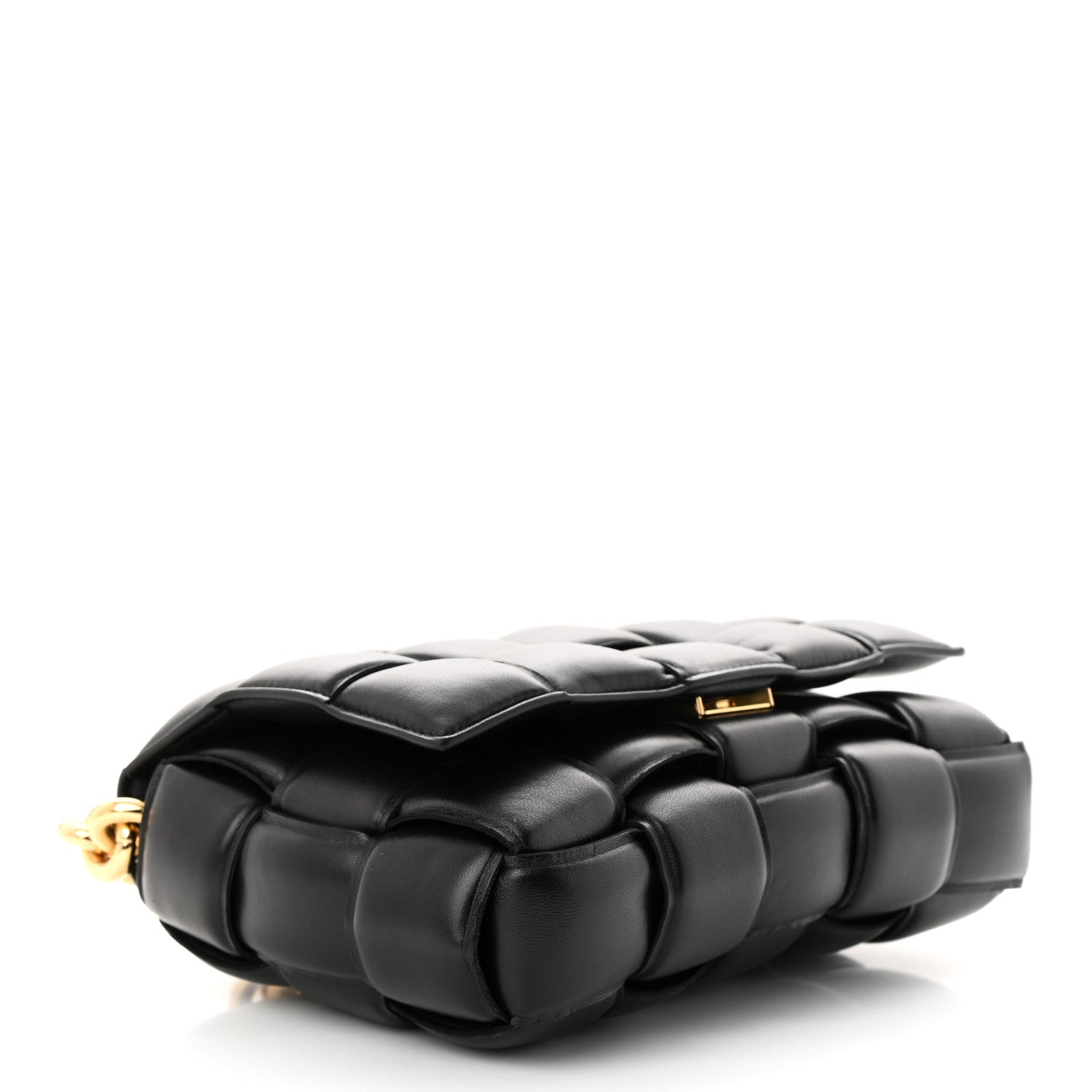 Bottega Veneta Lambskin Maxi Intreccio Padded Chain Cassette Crossbody Bag Black 4 of 10