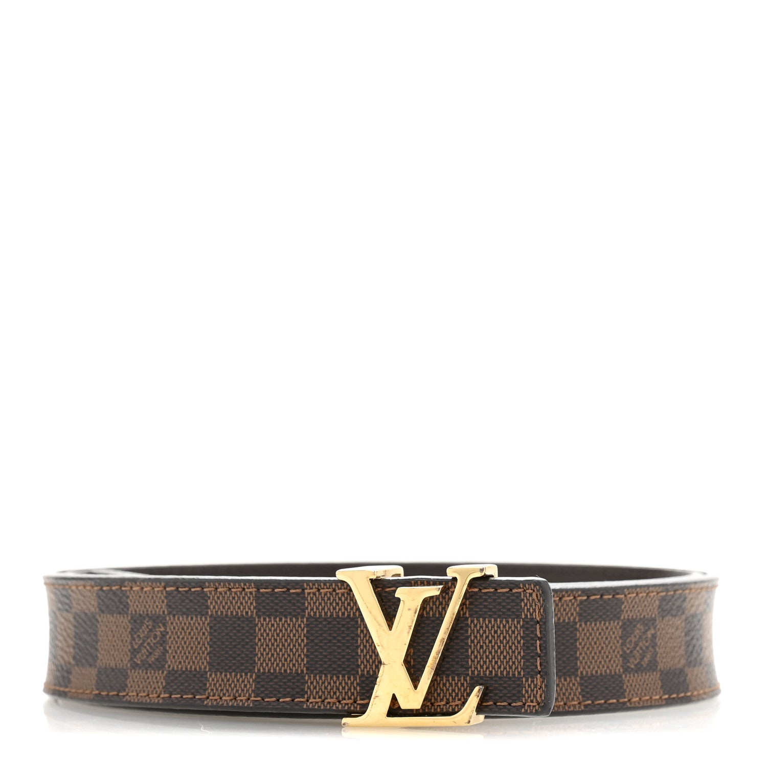 Authentic Louis Vuitton Damier Ebene Belt 80/32 Louis Vuitton Calfskin Damier Ebene 25mm LV Iconic  main image 4