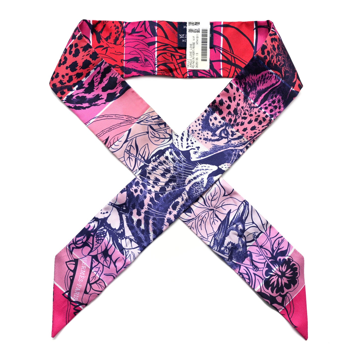 Silk Jungle Love Rainbow Twilly Rose Vif Encre White