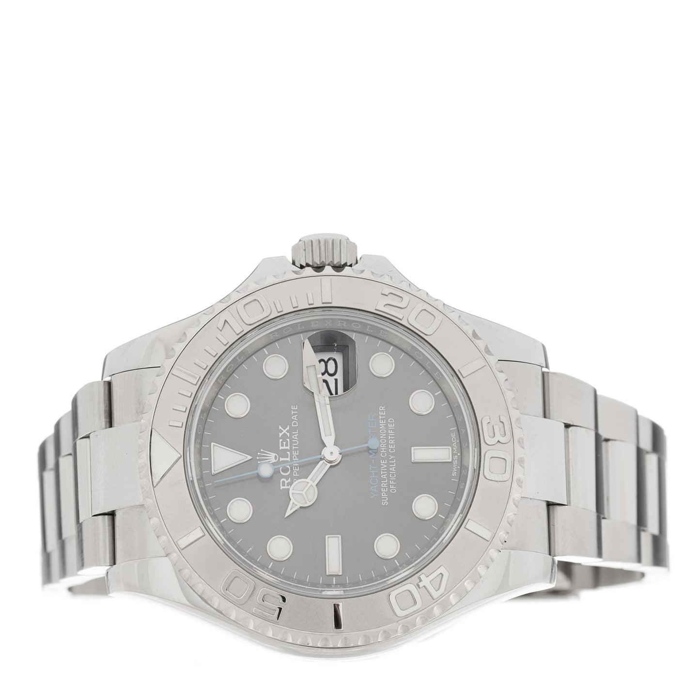 Stainless Steel Platinum 40mm Oyster Perpetual Date Yacht-Master Watch Slate 116622