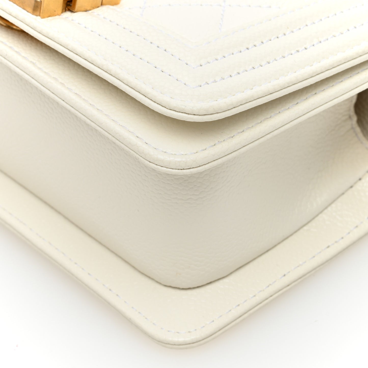 Caviar Quilted Mini Boy Flap White