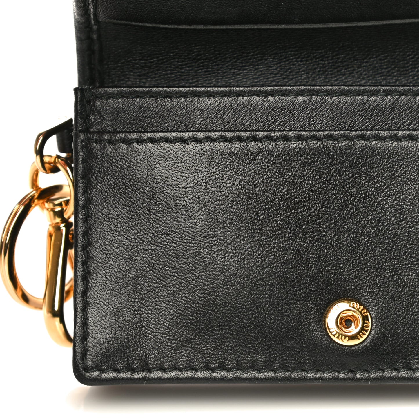 Nappa Impunture Flap Card Holder Key Ring Black