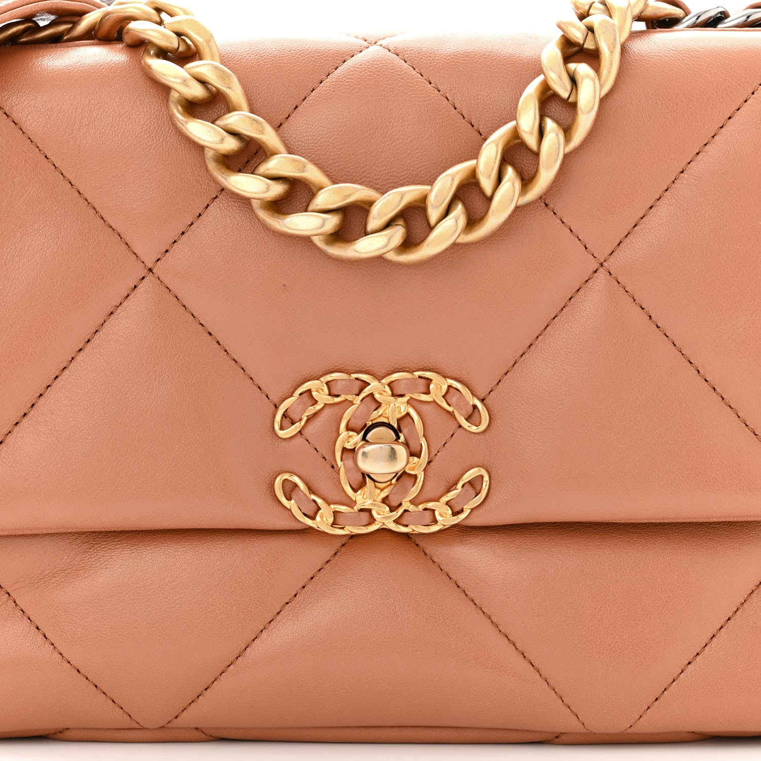 Chanel Lambskin Quilted Medium Chanel 19 Flap Brown 8 of 11