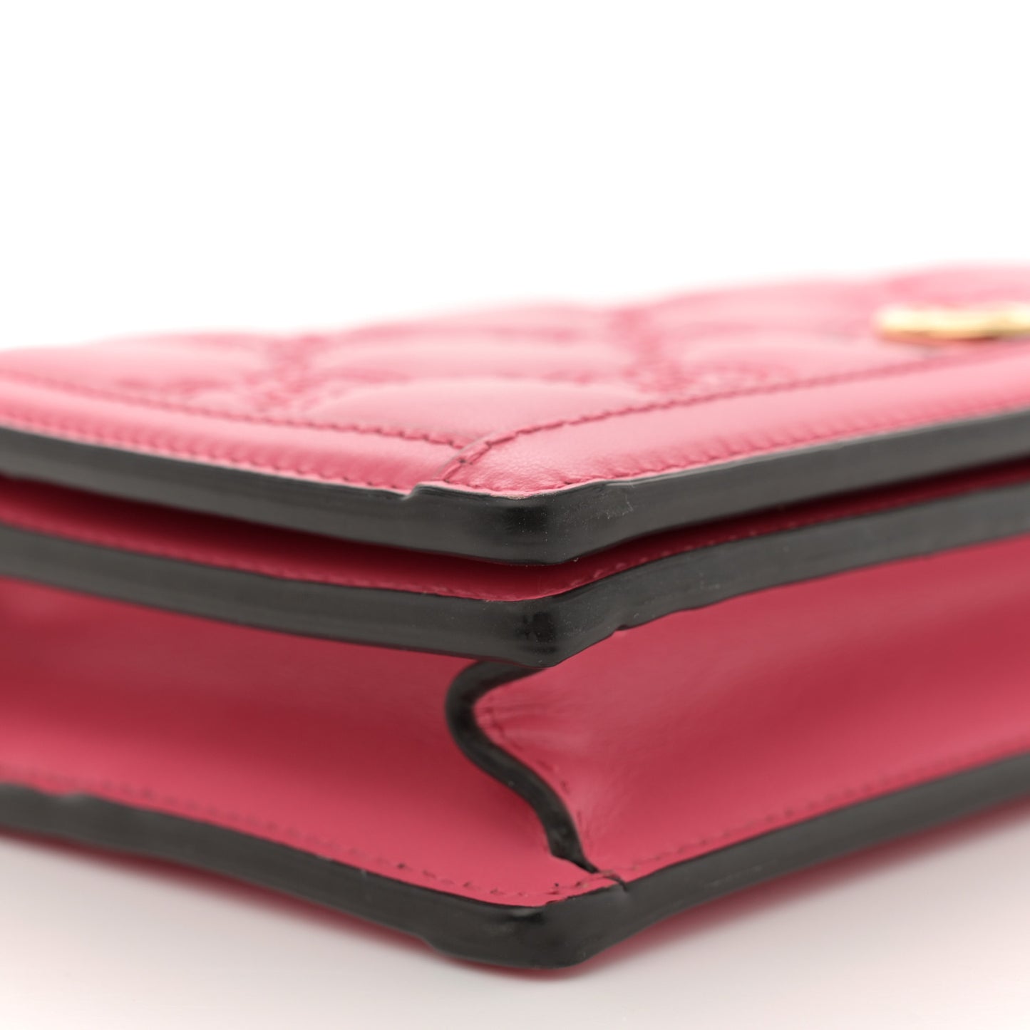 Calfskin GG Matelasse Chain Wallet Rhodamine Pink
