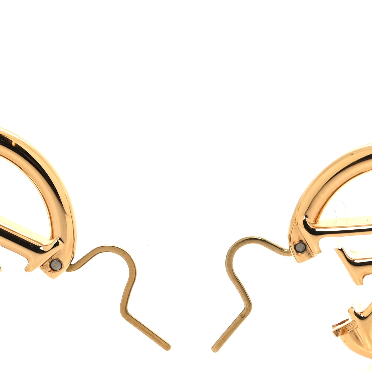 Metal Small Louise Hoop Earrings Gold