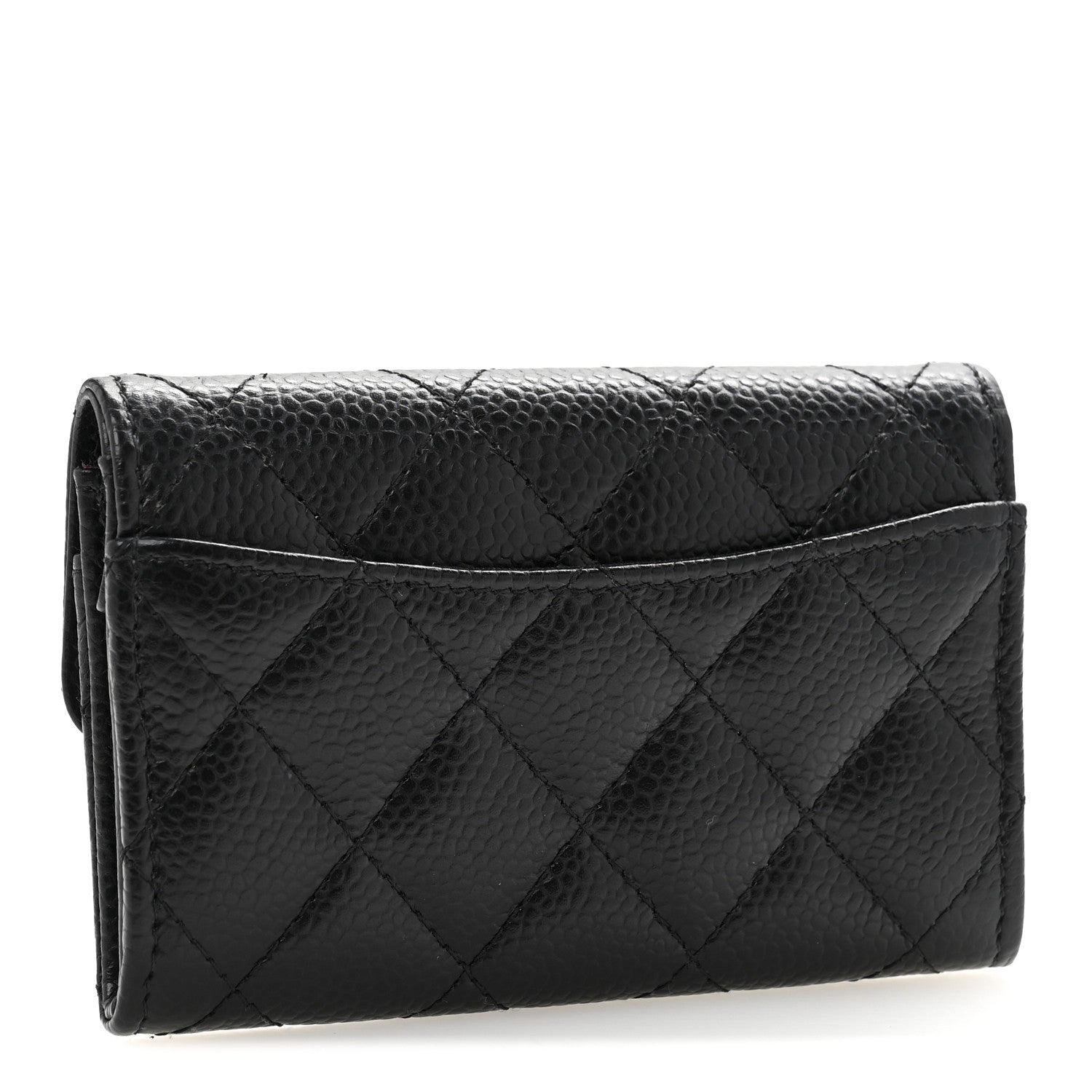 Chanel Caviar Quilted Flap Card Holder Wallet Black 3 of 10