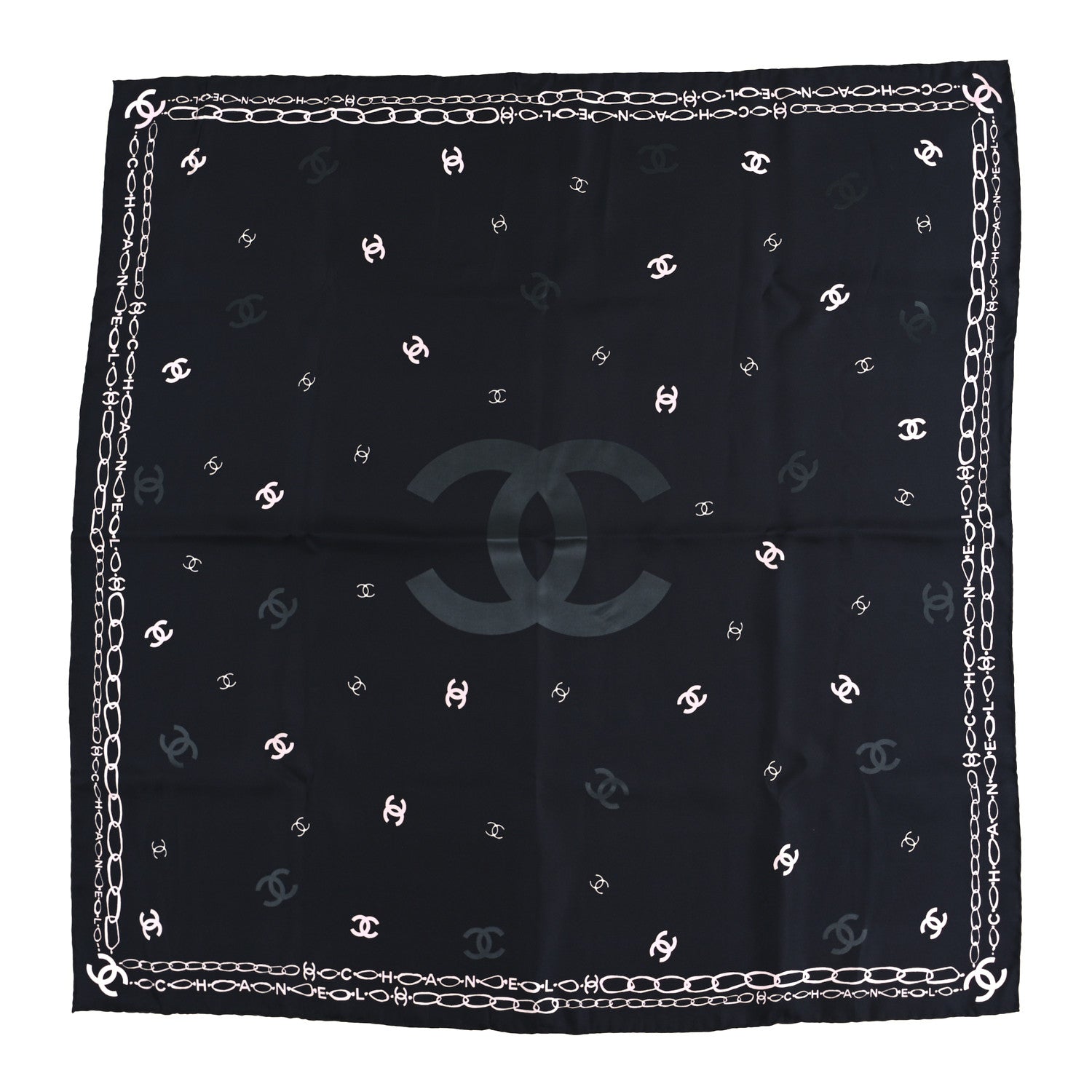 Chanel Silk CC Square Scarf Black Pink 1860193 – FASHIONPHILE