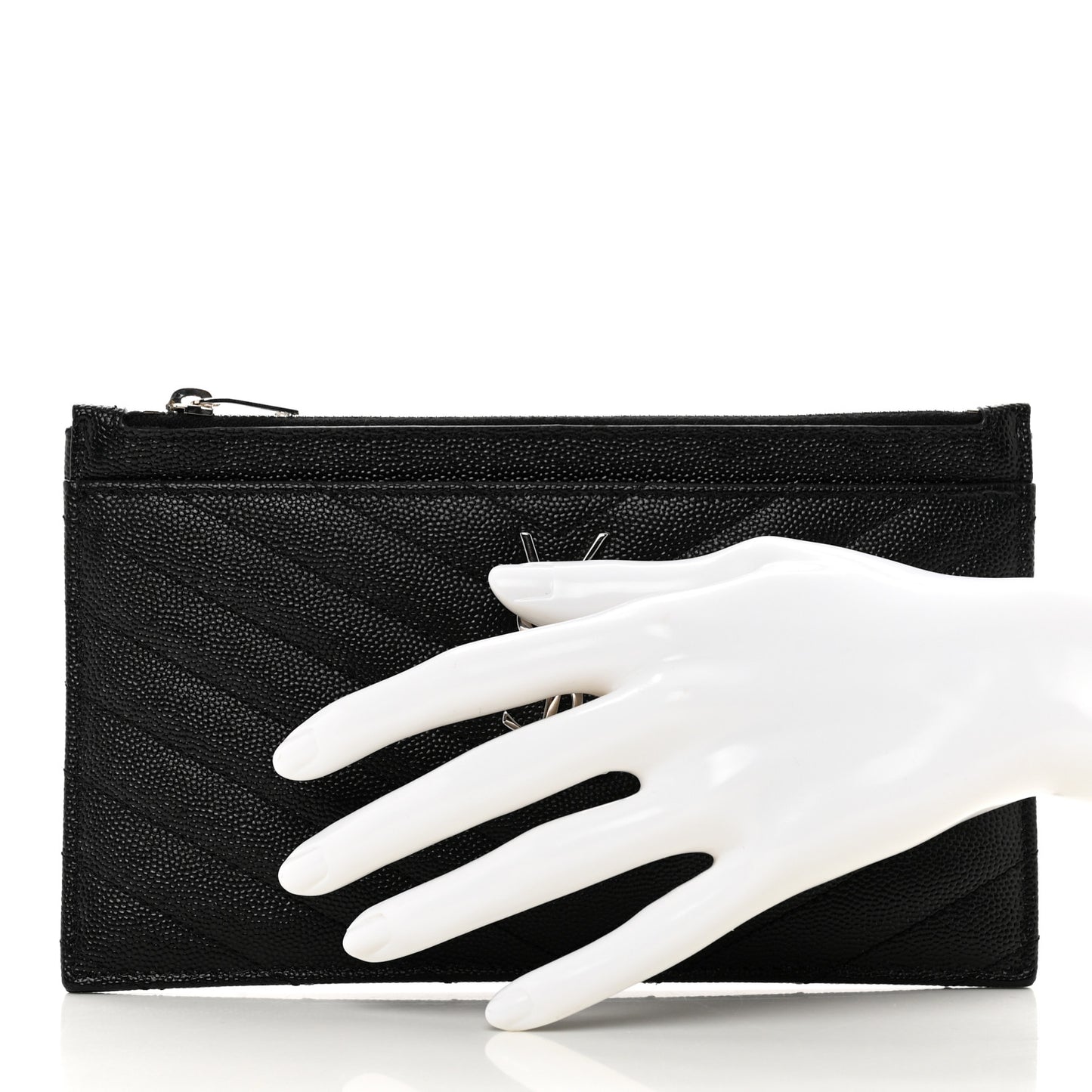 Grain De Poudre Chevron Monogram Bill Pouch Black