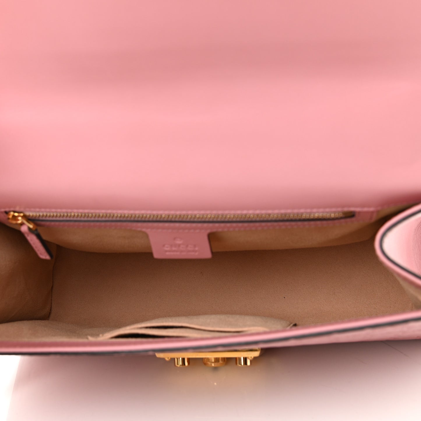 Guccissima Signature Medium Padlock Shoulder Bag Rose Baby Candy