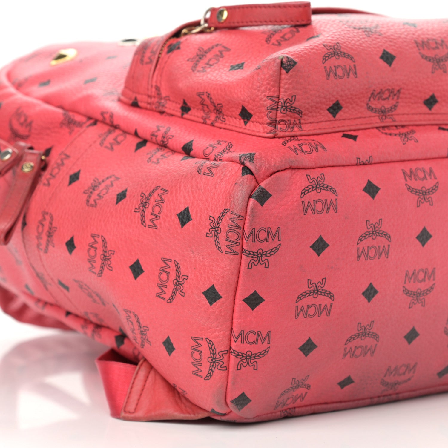 MCM Visetos Medium Sprinkle Stud Stark Backpack Corail 9 of 17