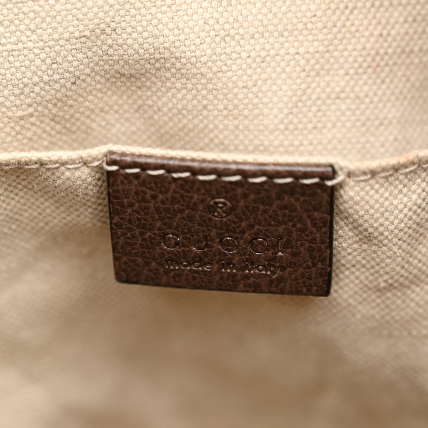 GG Supreme Monogram Neo Vintage Drawstring Bucket Backpack Beige New Acero Crop