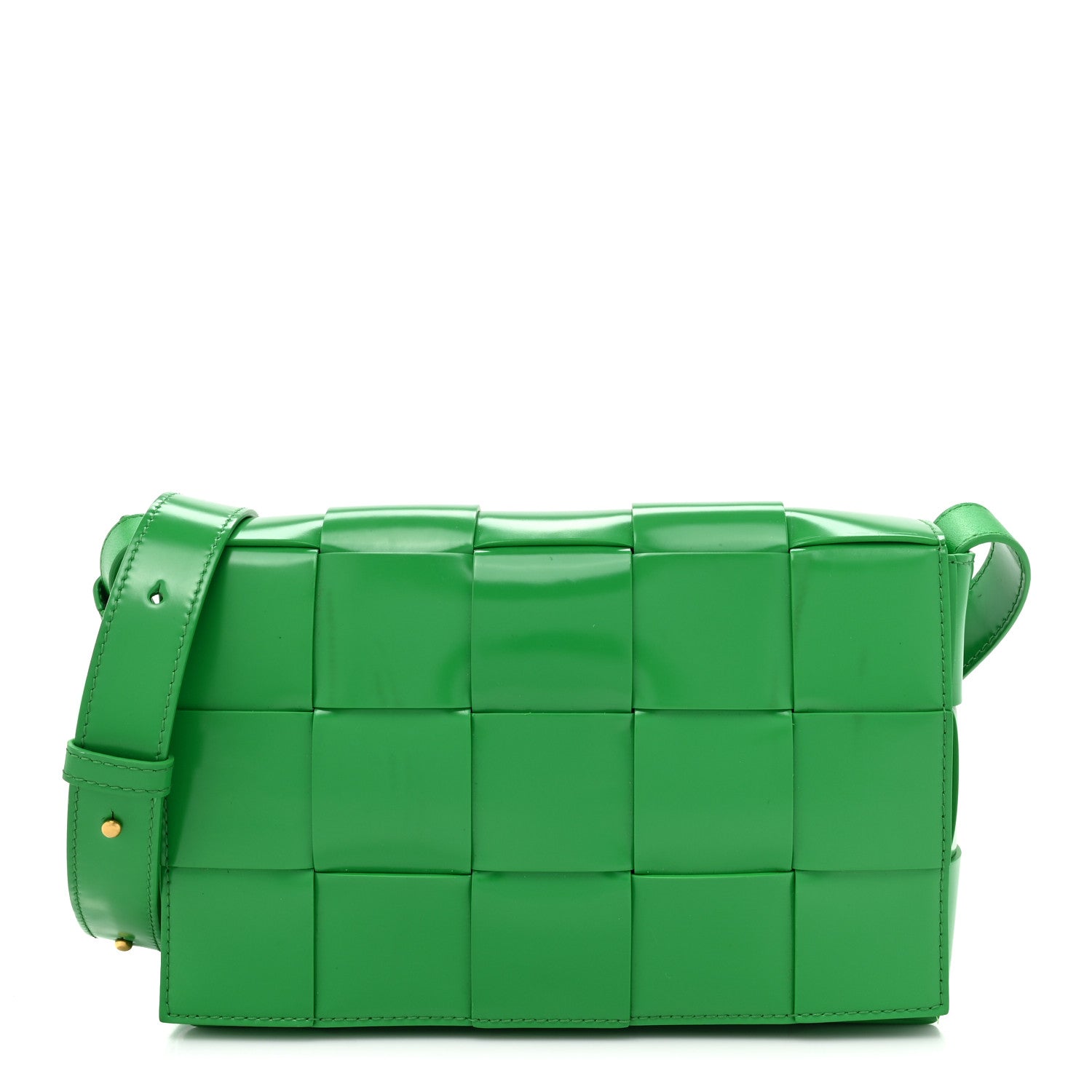 Bottega Veneta Patent Maxi Intrecciato Cassette Crossbody Bag Parakeet 1 of 12