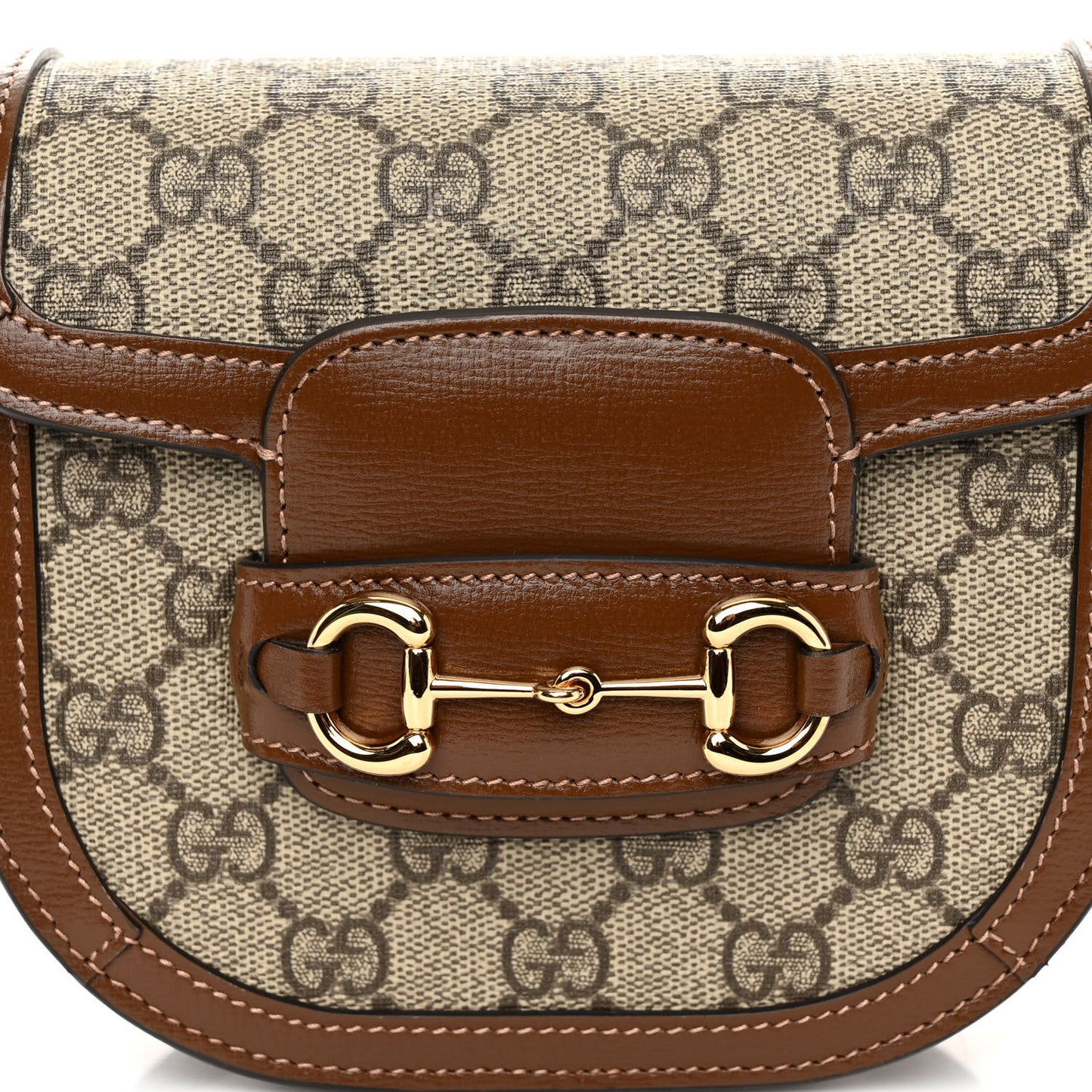 GG Supreme Monogram Horsebit 1955 Belt Bag Beige Brown Sugar