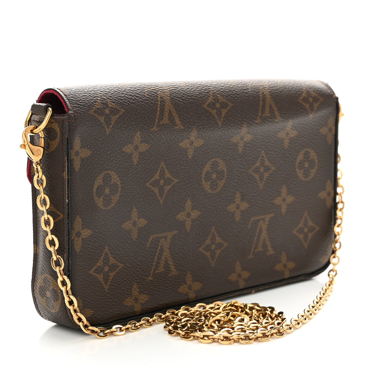 Monogram Pochette Felicie Chain Wallet Fuchsia