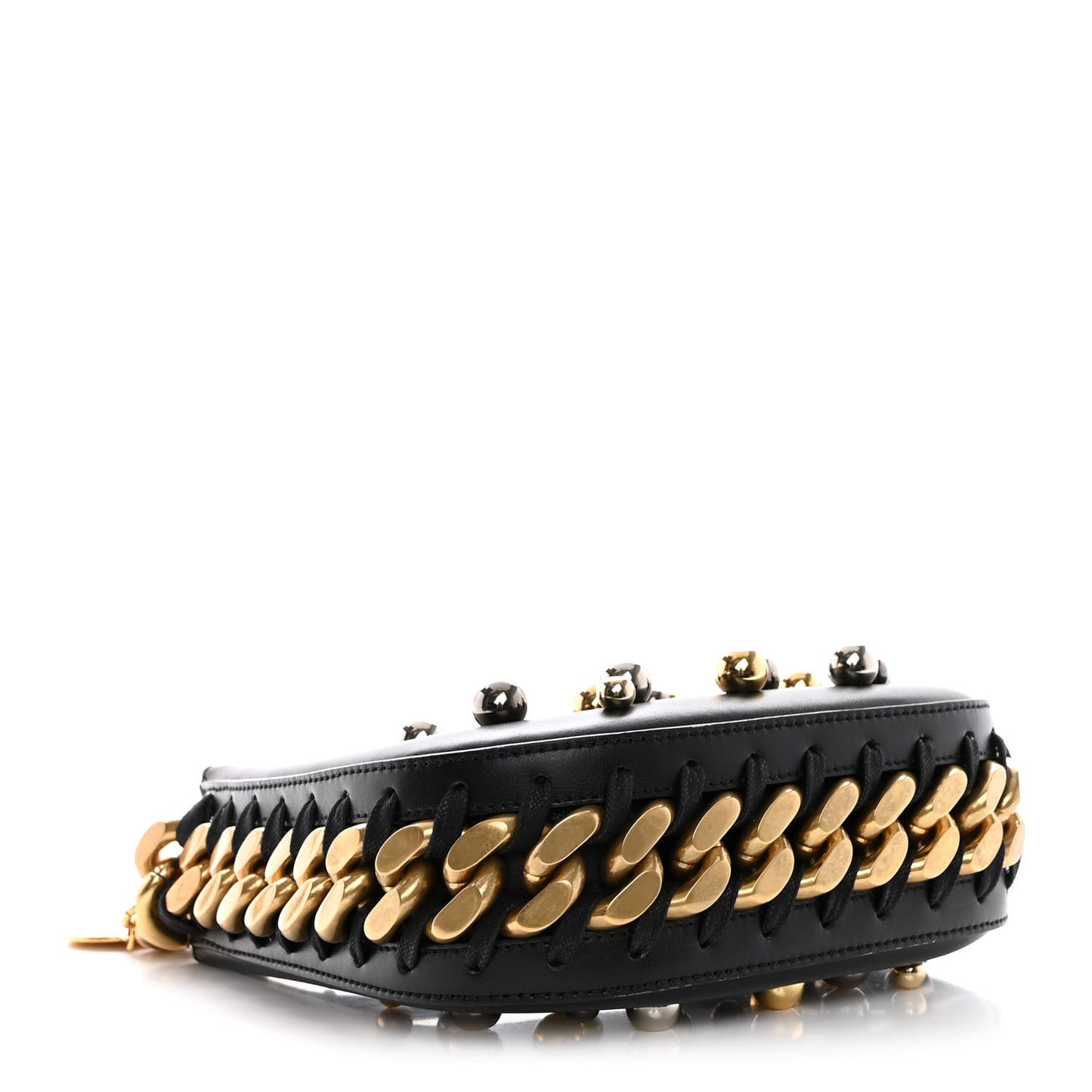 Eco Alter Nappa Mini Chunky Studs Frayme Shoulder Bag Black