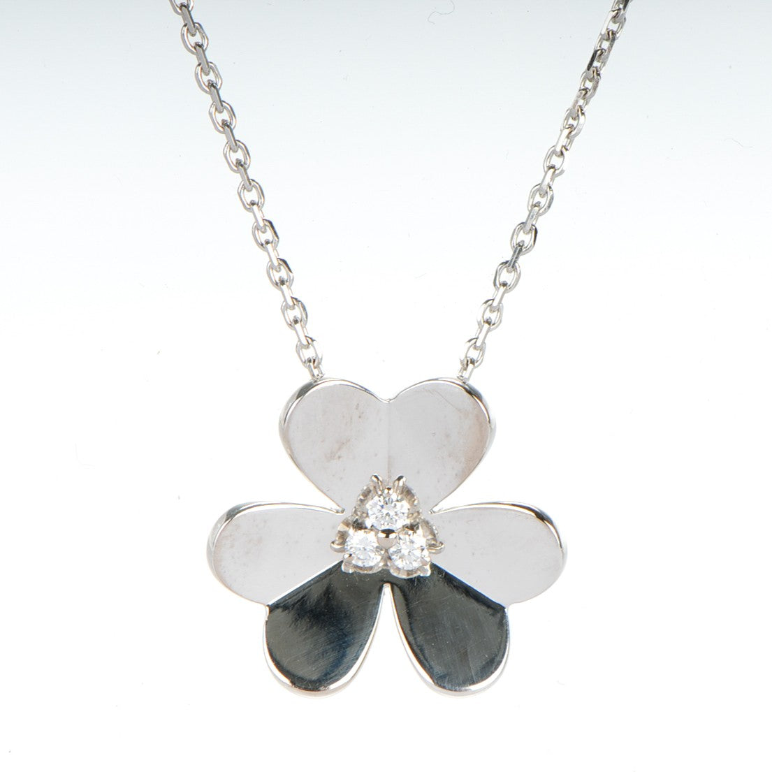 Van Cleef & Arpels 18K White Gold Diamond Large Frivole Pendant Necklace 3 of 5