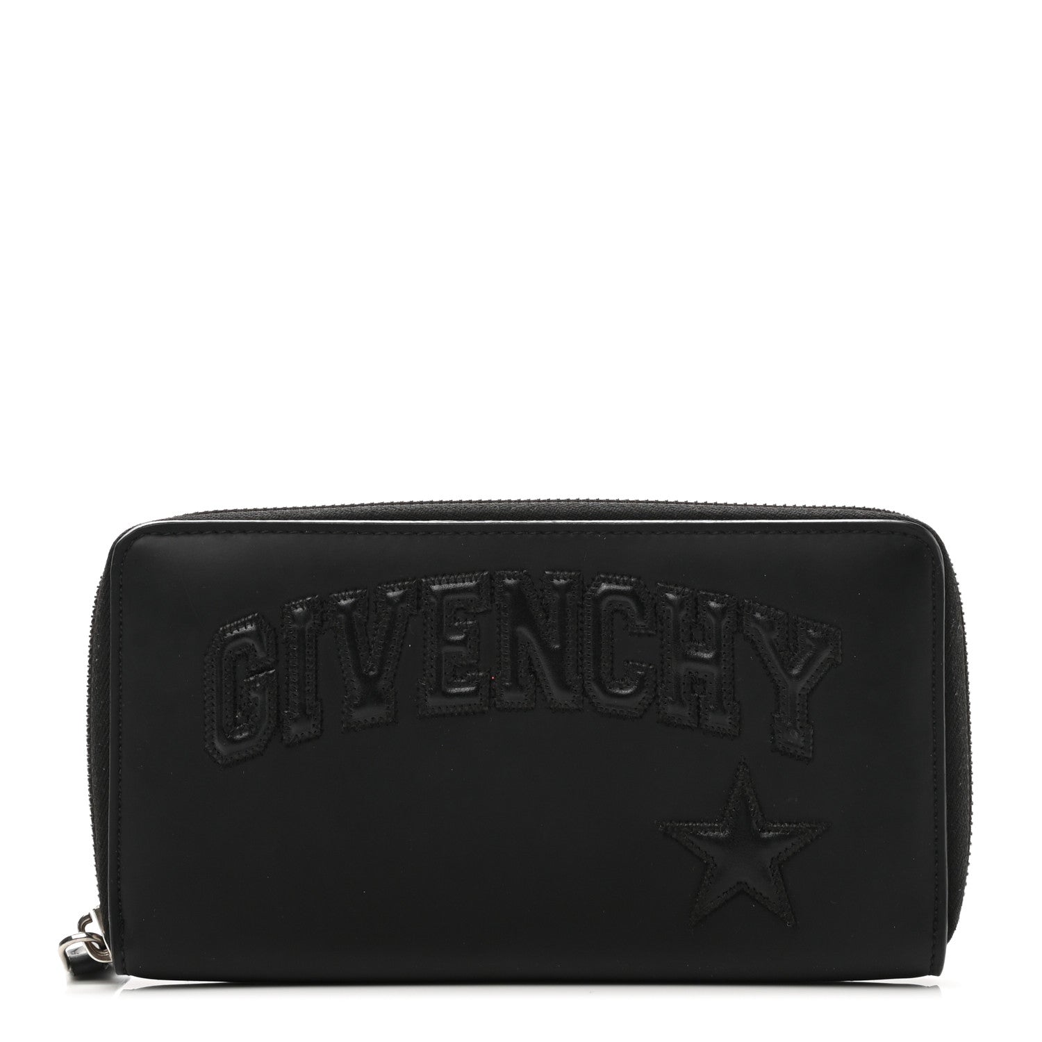 GIVENCHY★STAR レザーウォレット Givenchy Embossed Star cardholder wallet black print zipped