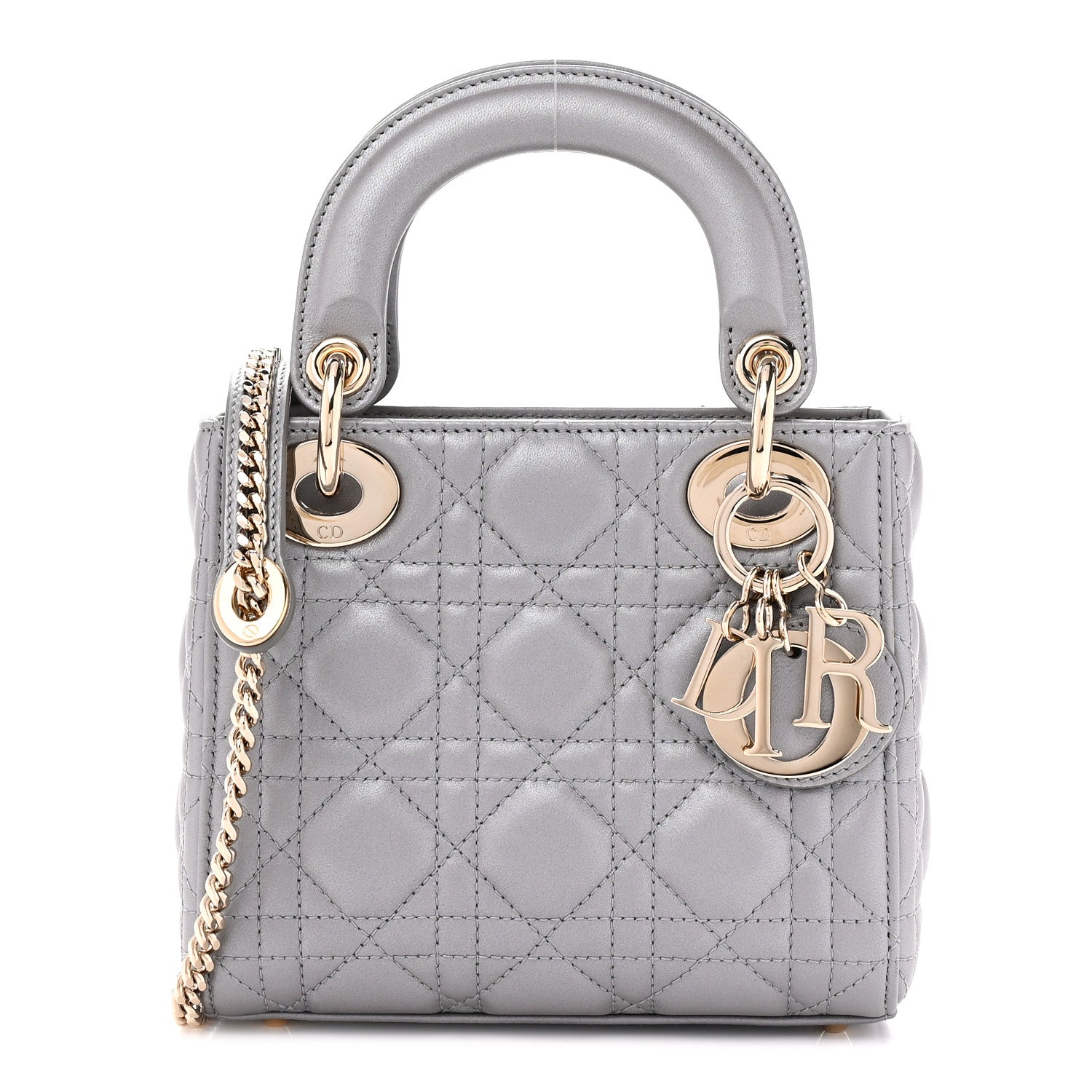 Christian Dior Lambskin Cannage Mini Lady Dior Grey 1908713