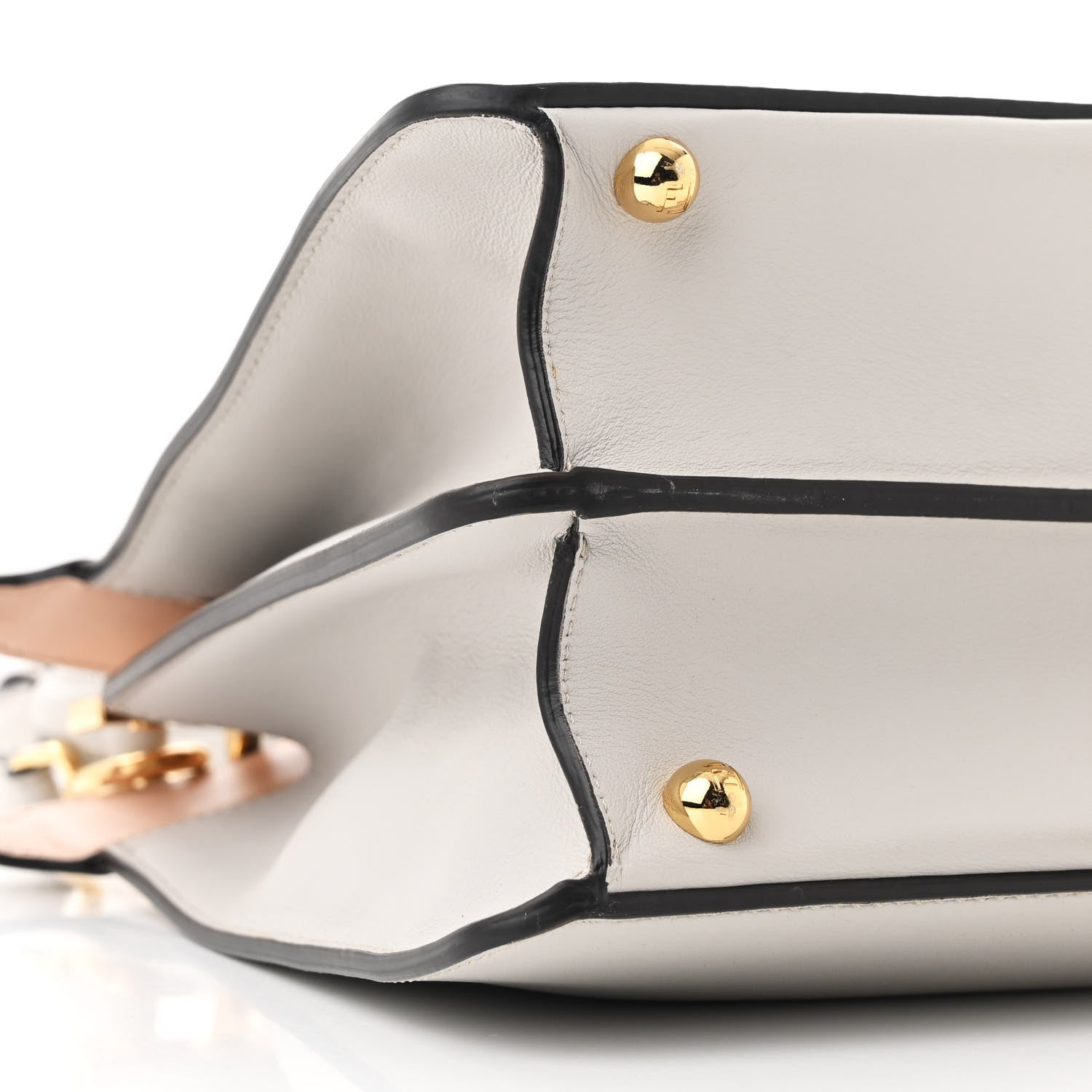 Fendi Vitello Seta Shiny Nappa Medium Peekaboo I SEE U Satchel  Ghiaia Light Rose 12 of 14