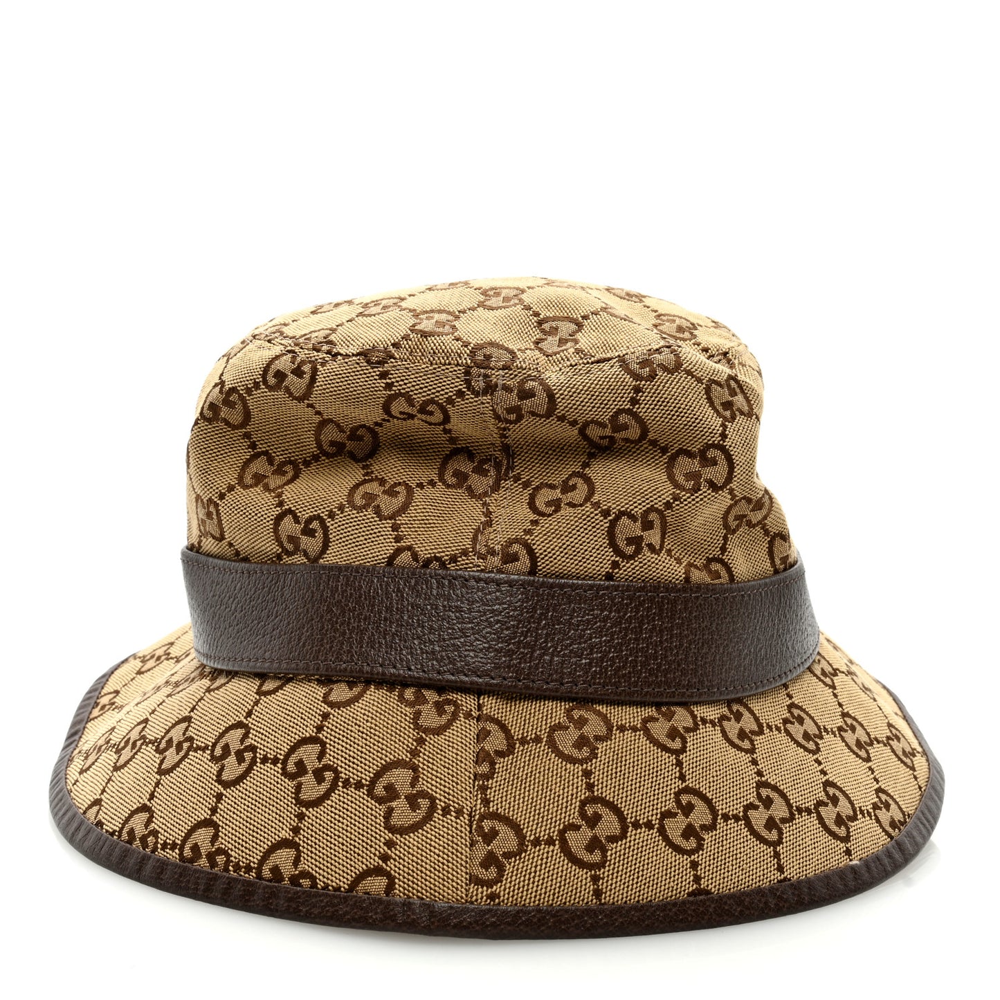Monogram Textured Dollar Calfskin GG Jago Bucket Hat M Cacao Beige