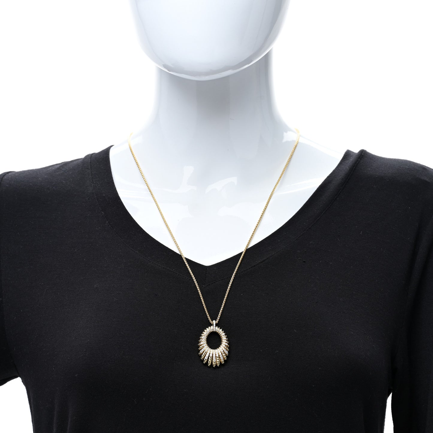 18K Yellow Gold Diamond Tempo Pendant Necklace