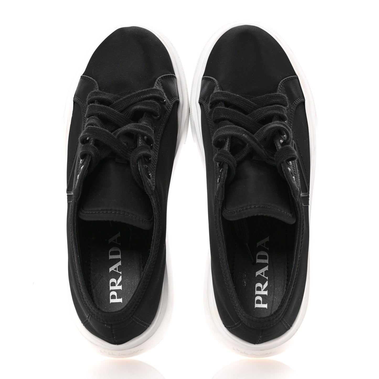 Nylon Gabardine Triangle Logo Platform Sneakers 39 Black