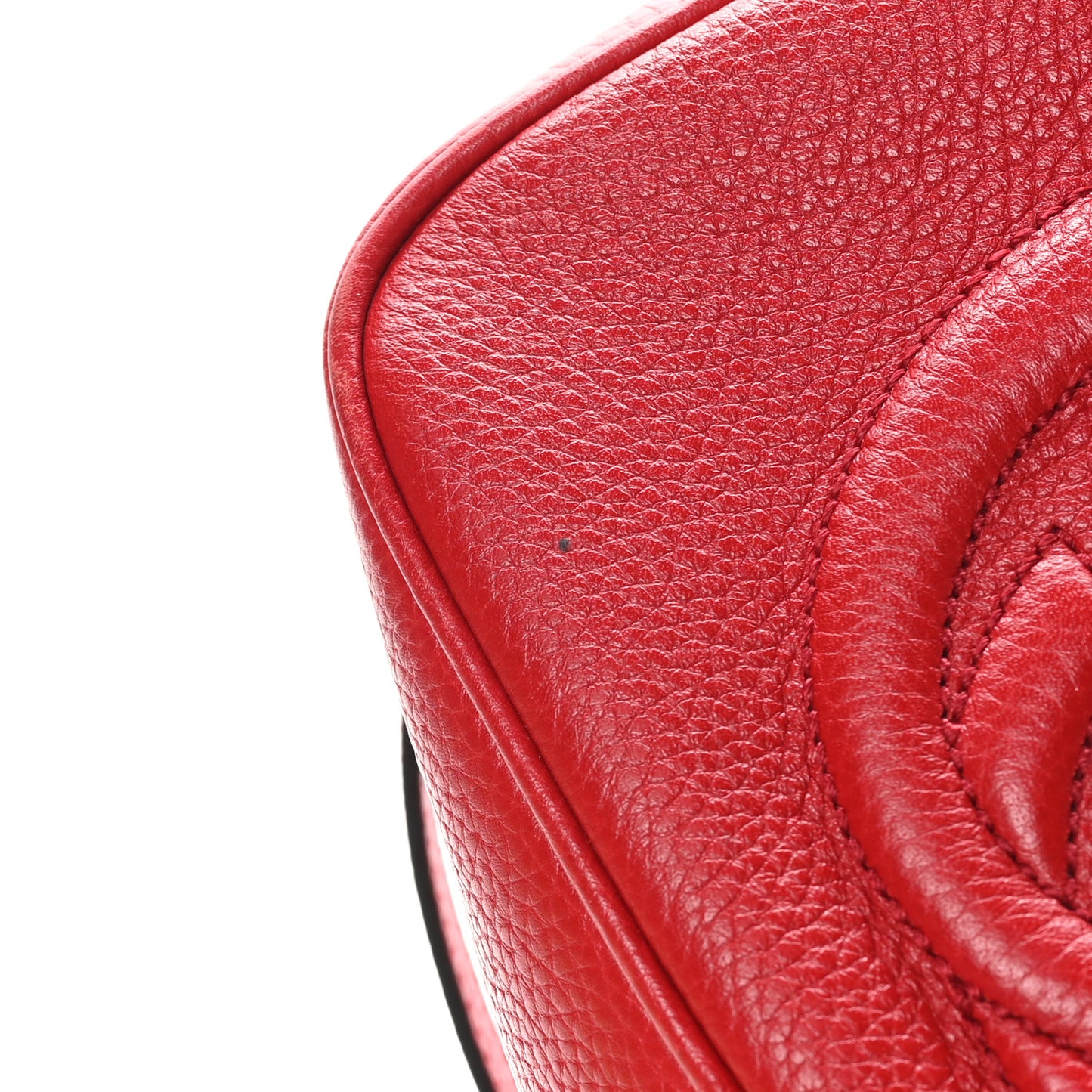 Pebbled Calfskin Small Soho Disco Bag Vibrant Red