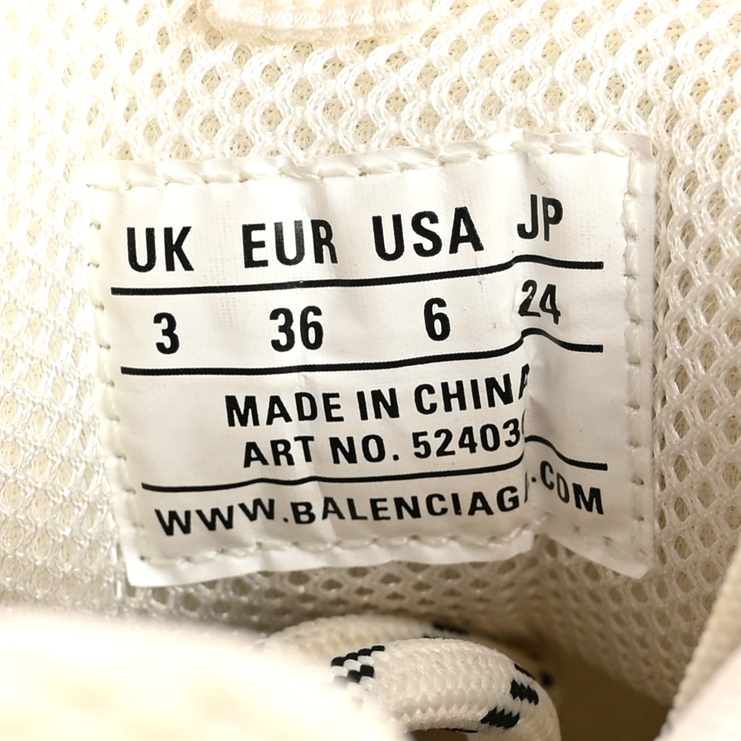 Balenciaga Fabric Mesh Womens Triple S Sneakers 36 White 10 of 13