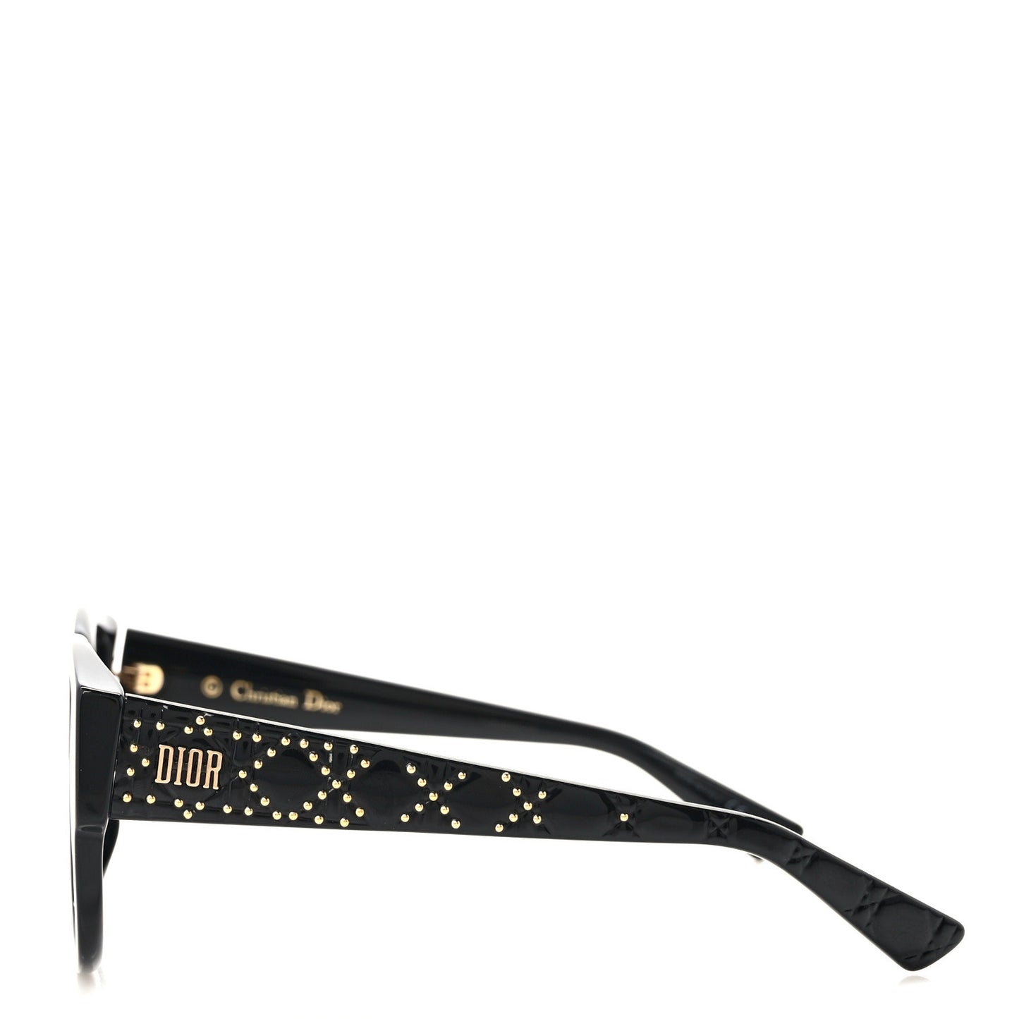 Acetate Cannage Lady Dior Studs 5 Sunglasses Black