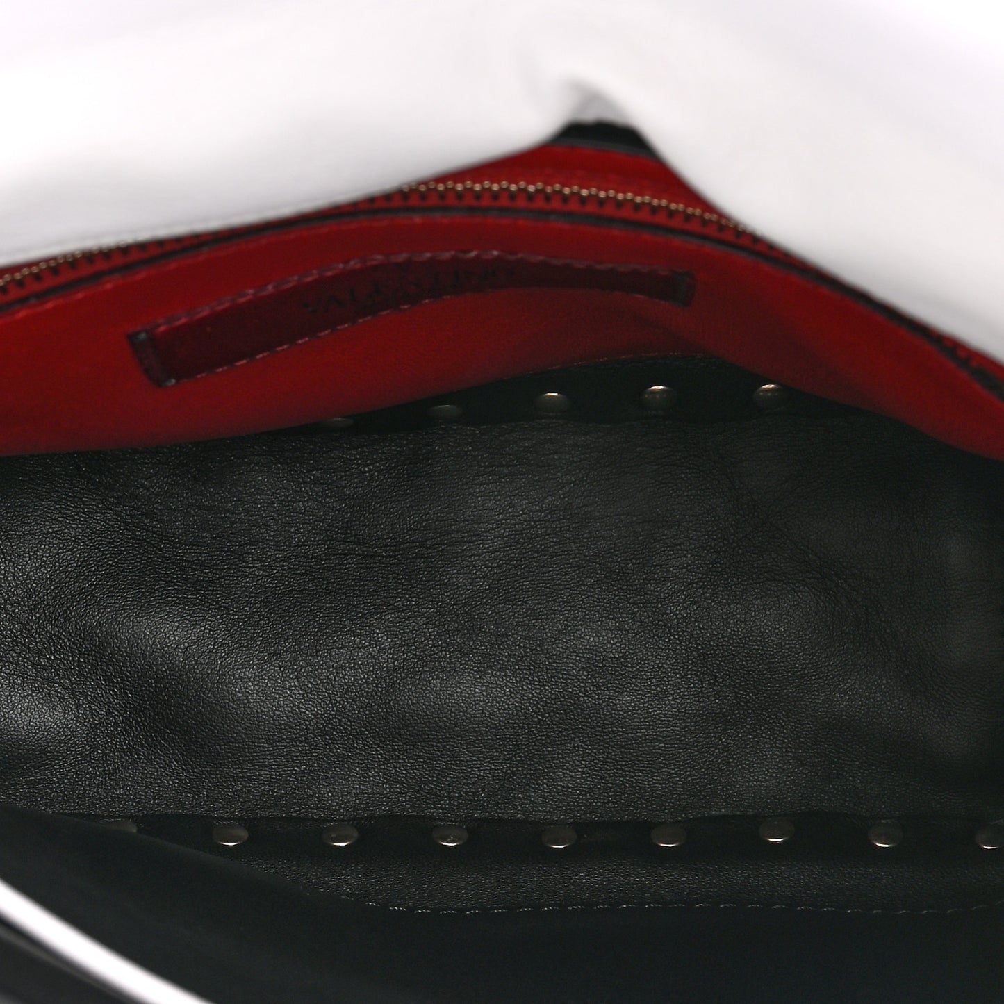 Lambskin VLTN Print Medium Rockstud Spike Shoulder Bag Optic White Black