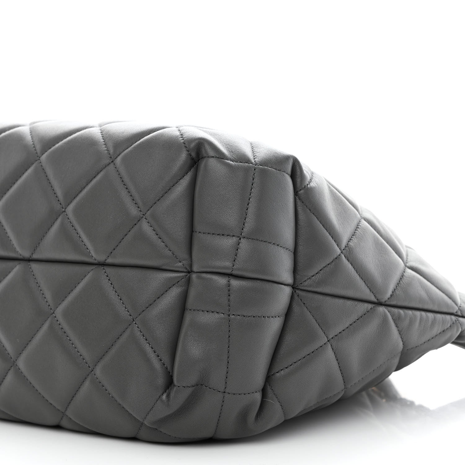 Chanel Lambskin Quilted CC Dweller Drawstring Tote Grey 10 of 10