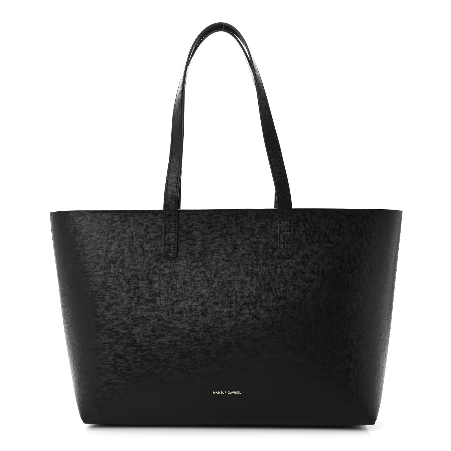 Mansur Gavriel Saffiano Small Zip Tote Black Flamma 1 of 9