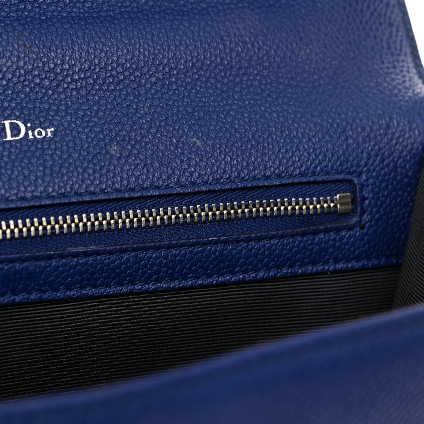 Grained Calfskin Medium Diorama Flap Bag Blue